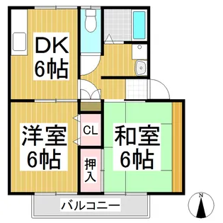 サンガーデン丹波島 東館【201号室】の間取り