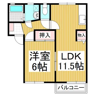 エステートみわ NE棟【102号室】の間取り