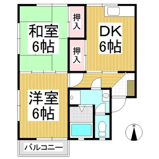 コーポラス綱島【201号室】の間取り