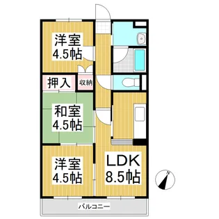 乙女台マンション【3-D号室】の間取り