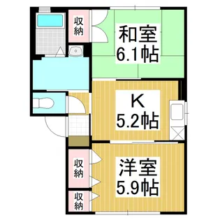 フレグランス ホワイトハーベスト C【102号室】の間取り
