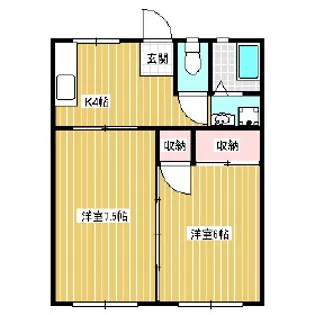 サンシャイン泉【2-B号室】の間取り
