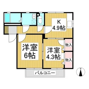 ロイヤルハイツ松村 A【202号室】の間取り