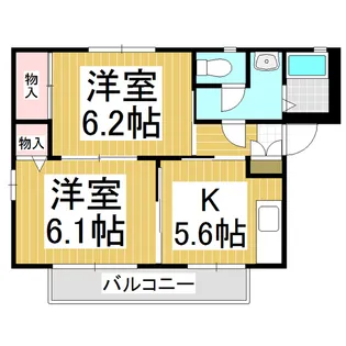 フレグランスひがの E棟【201号室】の間取り