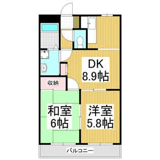 エポックシュー1番館【2階】の間取り