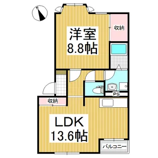 エル・シャトーB棟【1階】の間取り