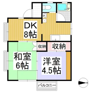 ハイツきたながのA棟【A-2号室】の間取り