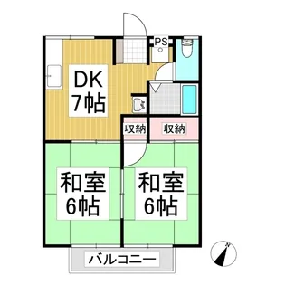 フレール桜B棟【203号室】の間取り