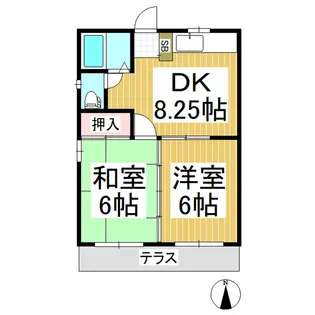 若葉ハイツ【203号室】の間取り