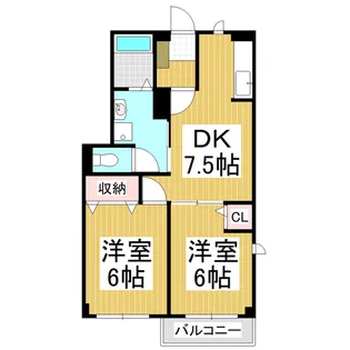サンスクエアJ・S【101号室】の間取り