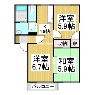 シェソワ・セレーノ B【202号室】の間取り