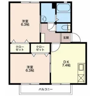メゾンシャルマン【102号室】の間取り