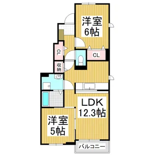 シャンティ倭 B【1階】の間取り