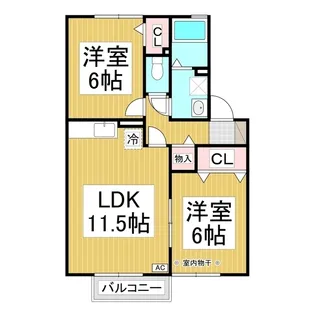 コーモド・パティオ A棟【202号室】の間取り