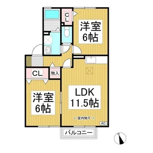 コーモド・パティオ A棟【103号室】の間取り