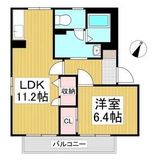 ガーデンスクウェア【B102号室】の間取り