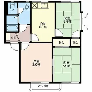 アデリーヌボア S棟【203号室】の間取り
