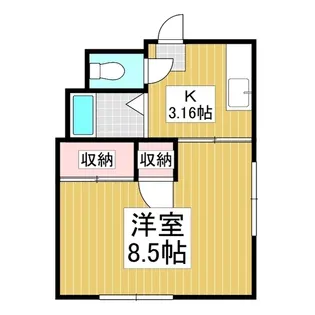 コーポYACHIYO【104号室】の間取り