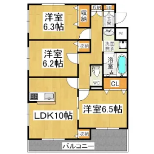 エコーハイツⅢ【303号室】の間取り