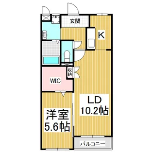 ピオニール小林Ⅰ【201号室】の間取り