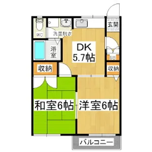 フレグランスファミリアA・B棟【B201号室】の間取り