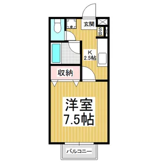 ヒルバレーヤマト【201号室】の間取り