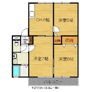 レトア安曇野A【202号室】の間取り
