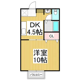 コーポカミニートC【13号室】の間取り