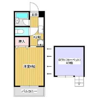 コーポユキ【202号室】の間取り
