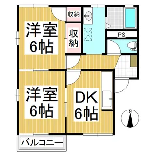 アトゥレ桐原【201号室】の間取り