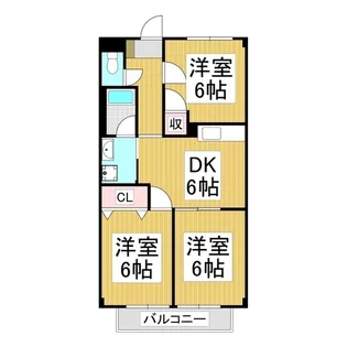 Surplus Three小林Ⅲ【103号室】の間取り