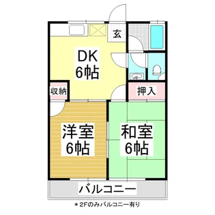 花形コーポ【203号室】の間取り