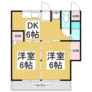 楓青山ハイツB棟【202号室】の間取り