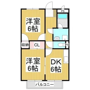 サンヴィレッジ浅間【201号室】の間取り