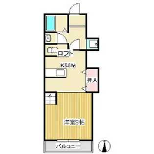 ミレニアム常入【206号室】の間取り