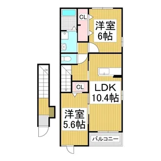 サンライトB【2階】の間取り