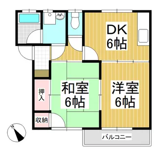 ハイツアクイール【1-B号室】の間取り