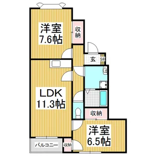 リナシメント福岡【101号室】の間取り