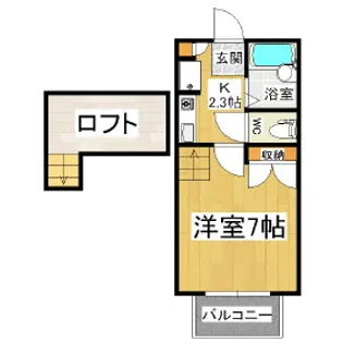 サンハイツ古西【201号室】の間取り