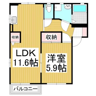 ディアス沢村B棟【1階】の間取り