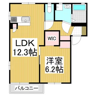 ディアス沢村B棟【1階】の間取り