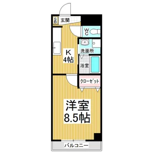 プランタン若里Ⅱ【103号室】の間取り