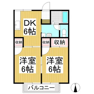 プレジール北沢 B棟【206号室】の間取り
