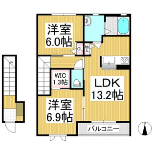 アクアメゾン【202号室】の間取り