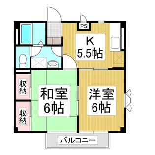 ハイツ東沖 N【201号室】の間取り