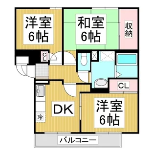 ツイン・コート B【202号室】の間取り