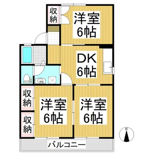グリーンタウン三輪 C棟【101号室】の間取り