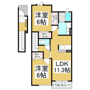 パルティール【202号室】の間取り