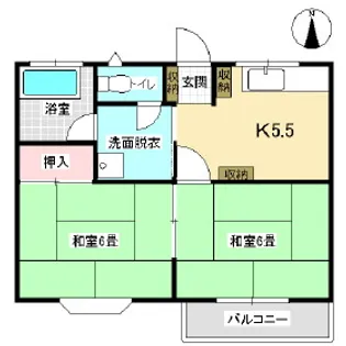 白山マンション【102号室】の間取り