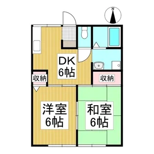 コーポU【202号室】の間取り